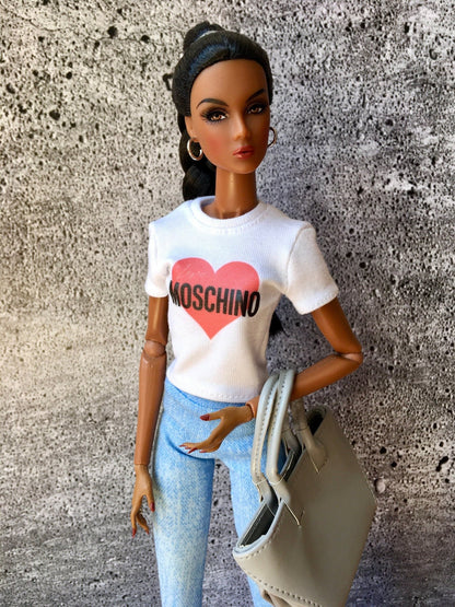 Vital Print T-shirt "Love" Design for NuFace Integrity Toys Doll 12.5"