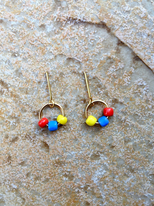 Retro Beads Gold Earrings for Dolls 1/6-scale, 12"