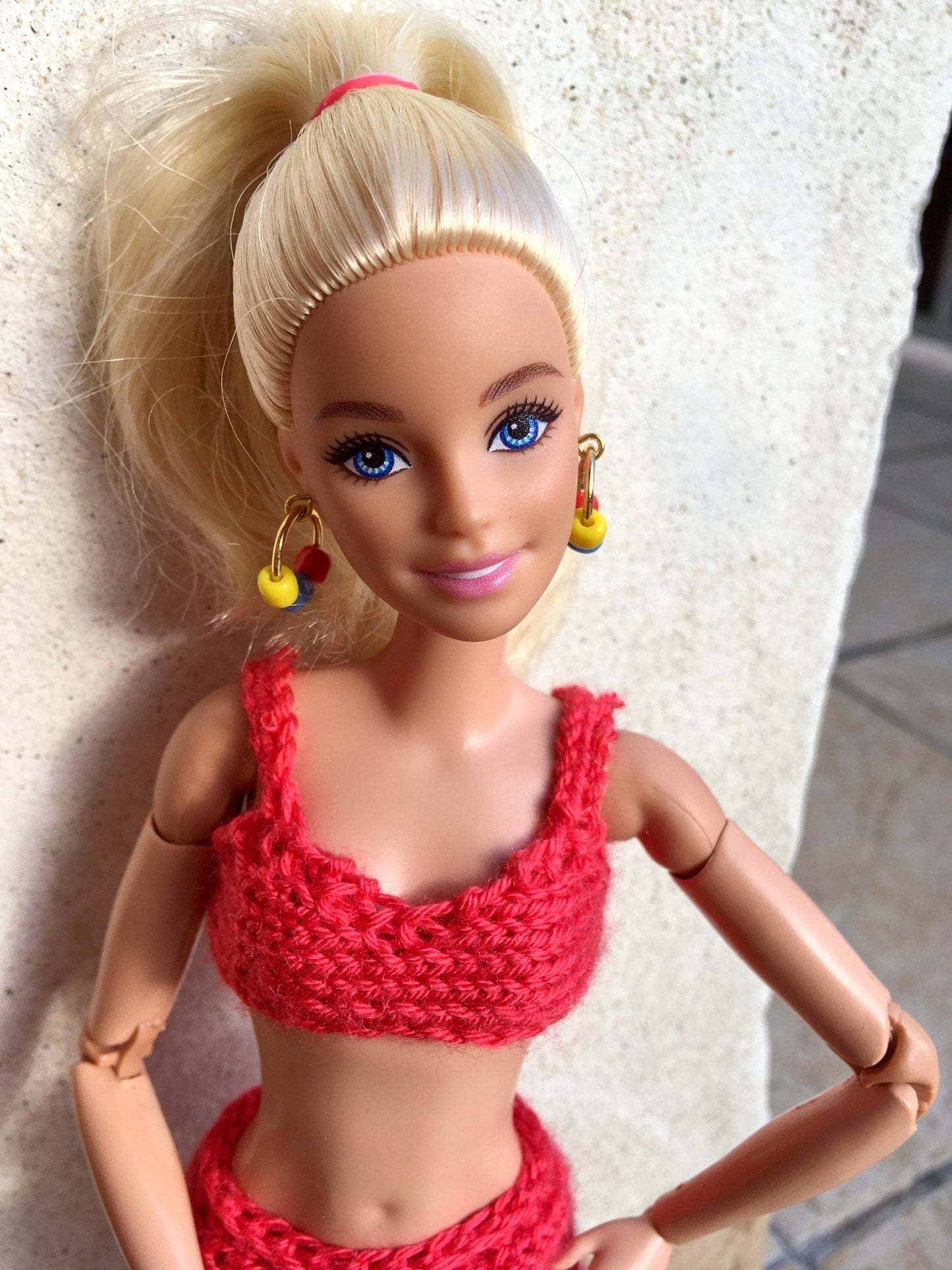 Retro Beads Gold Earrings for Dolls 1/6-scale, 12"