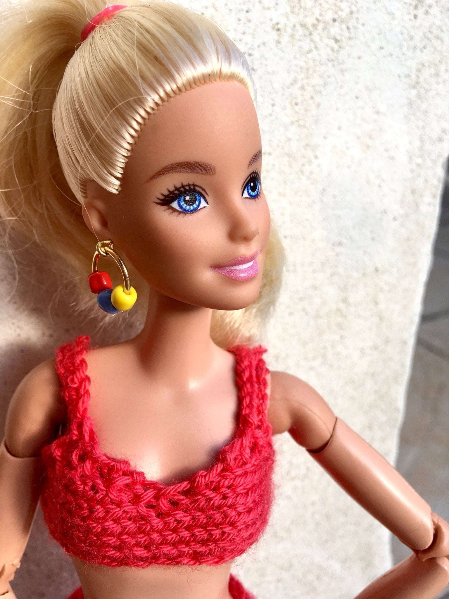 Retro Beads Gold Earrings for Dolls 1/6-scale, 12"