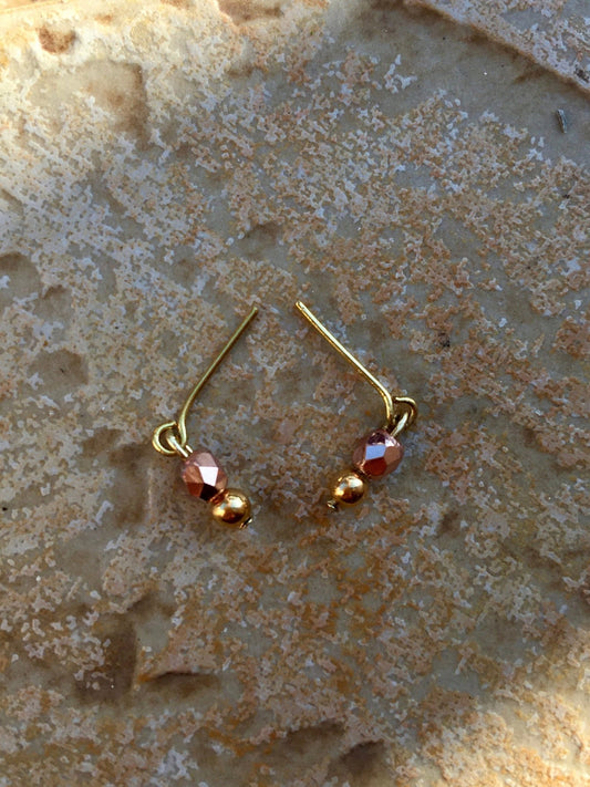 Drops Rose Gold Earrings for Dolls 1/6-scale, 12" 