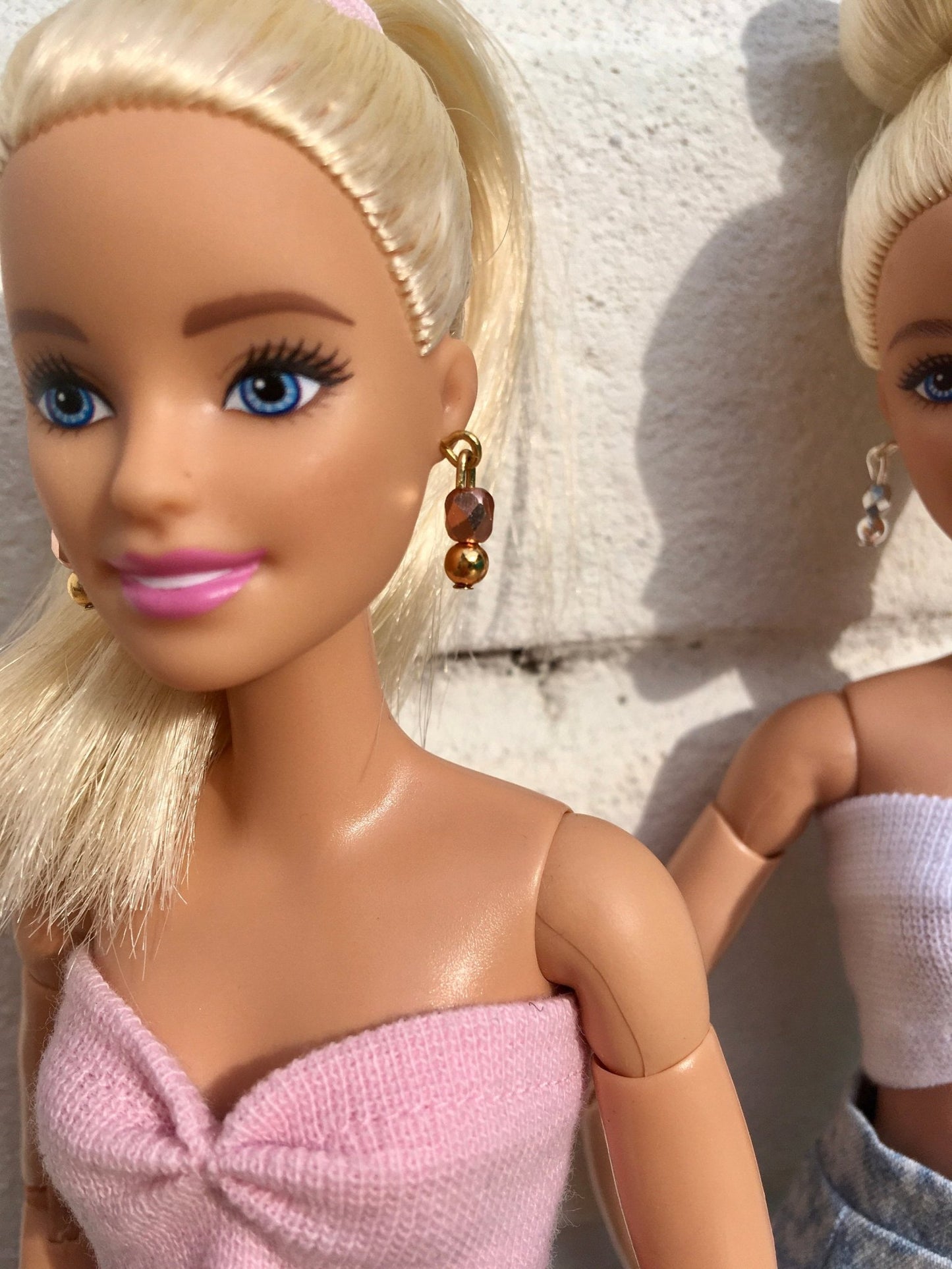 Drops Rose Gold Earrings for Dolls 1/6-scale, 12"