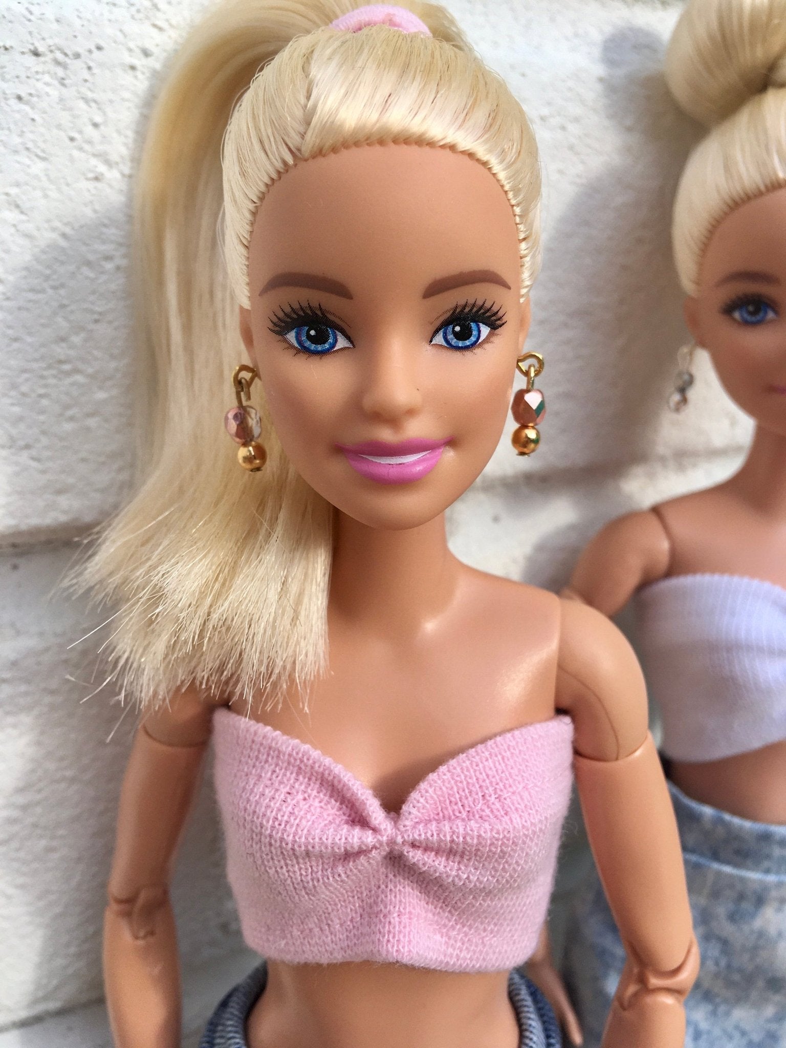 Drops Rose Gold Earrings for Dolls 1/6-scale, 12"