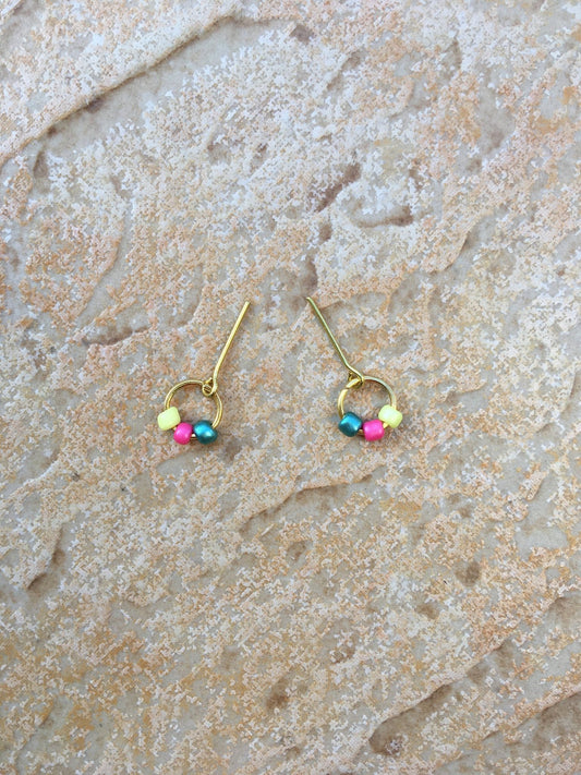 Trio Bead Ring Gold Earrings for Dolls 1/6-scale, 12"