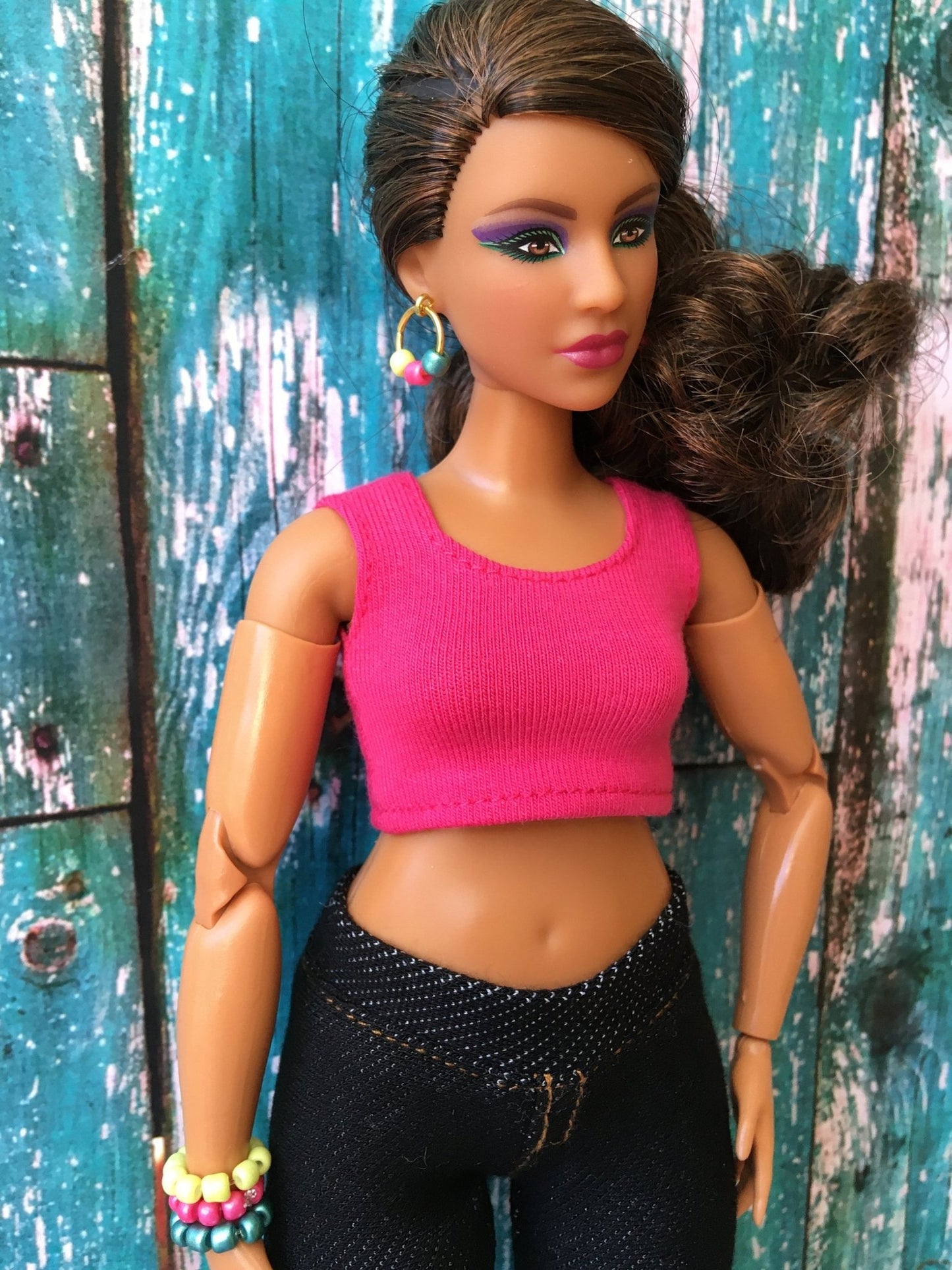 Trio Bead Ring Gold Earrings for Dolls 1/6-scale, 12"