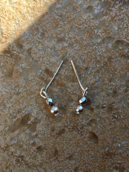 Drops Silver Beads Earrings for Dolls 1/6-scale, 12"