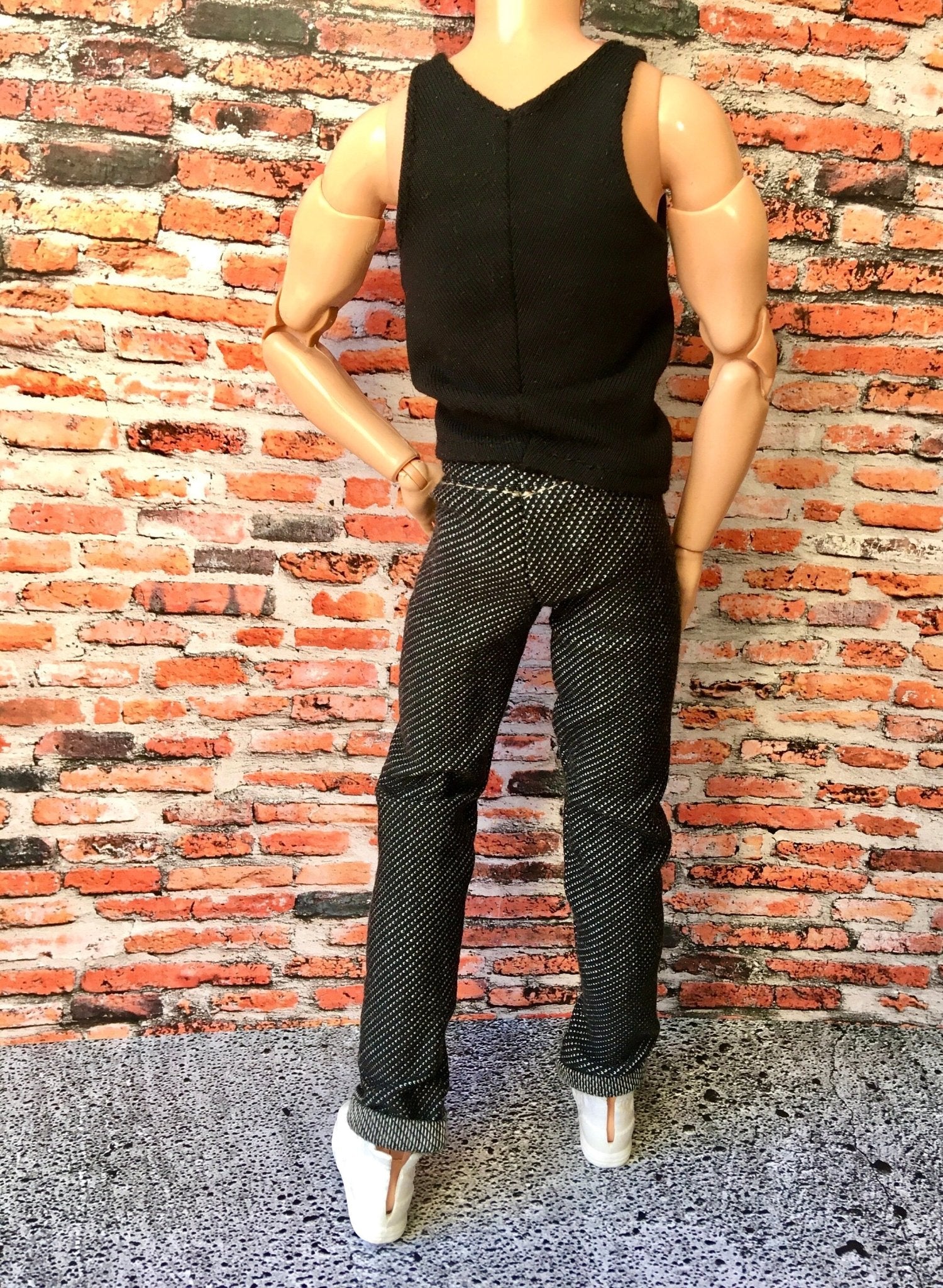 Noirix Stretch Dark Gray Jeans for Ken Doll 12 Inch - www.bouutique.com