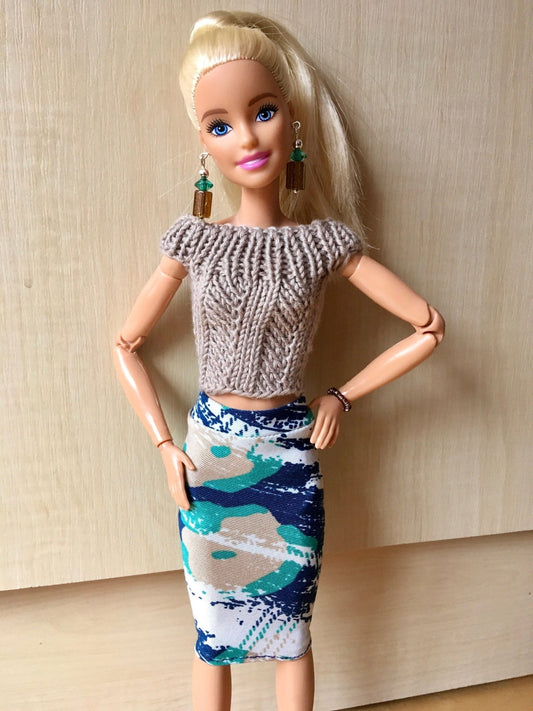 Stain Tube Midi Skirt for Doll 1/6-scale, 11.5 Inch