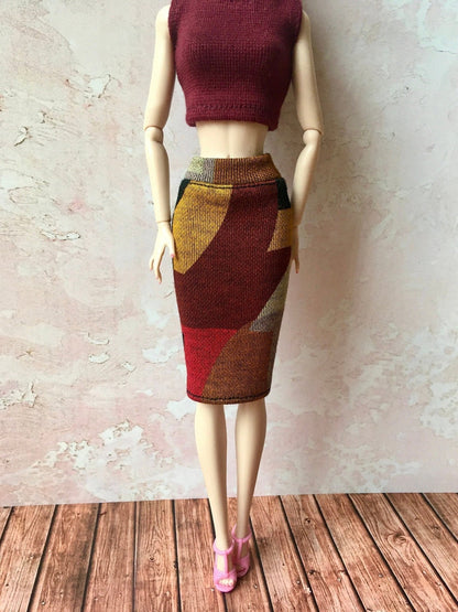 Fall Tube Midi Skirt for Poppy Parker Doll